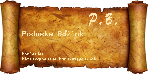 Poduska Bánk névjegykártya